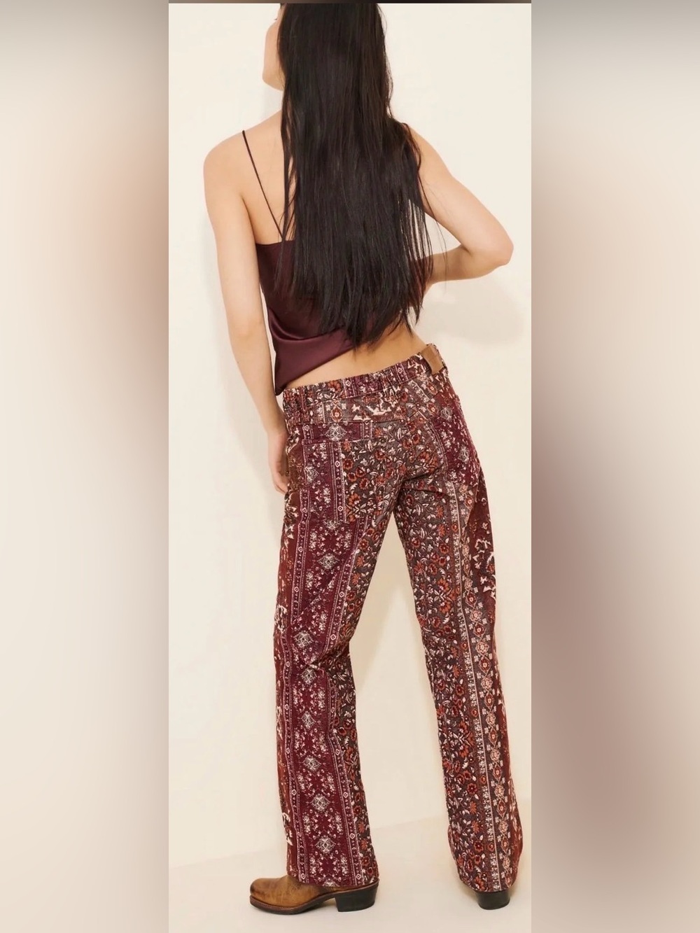Free people Tennessee courdory printed jeans